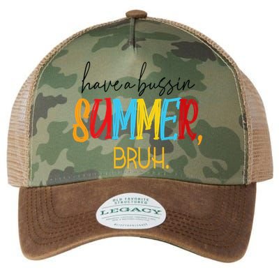 Have A Bussin Summer Bruh Schools Out For Summer Vintage Legacy Tie Dye Trucker Hat