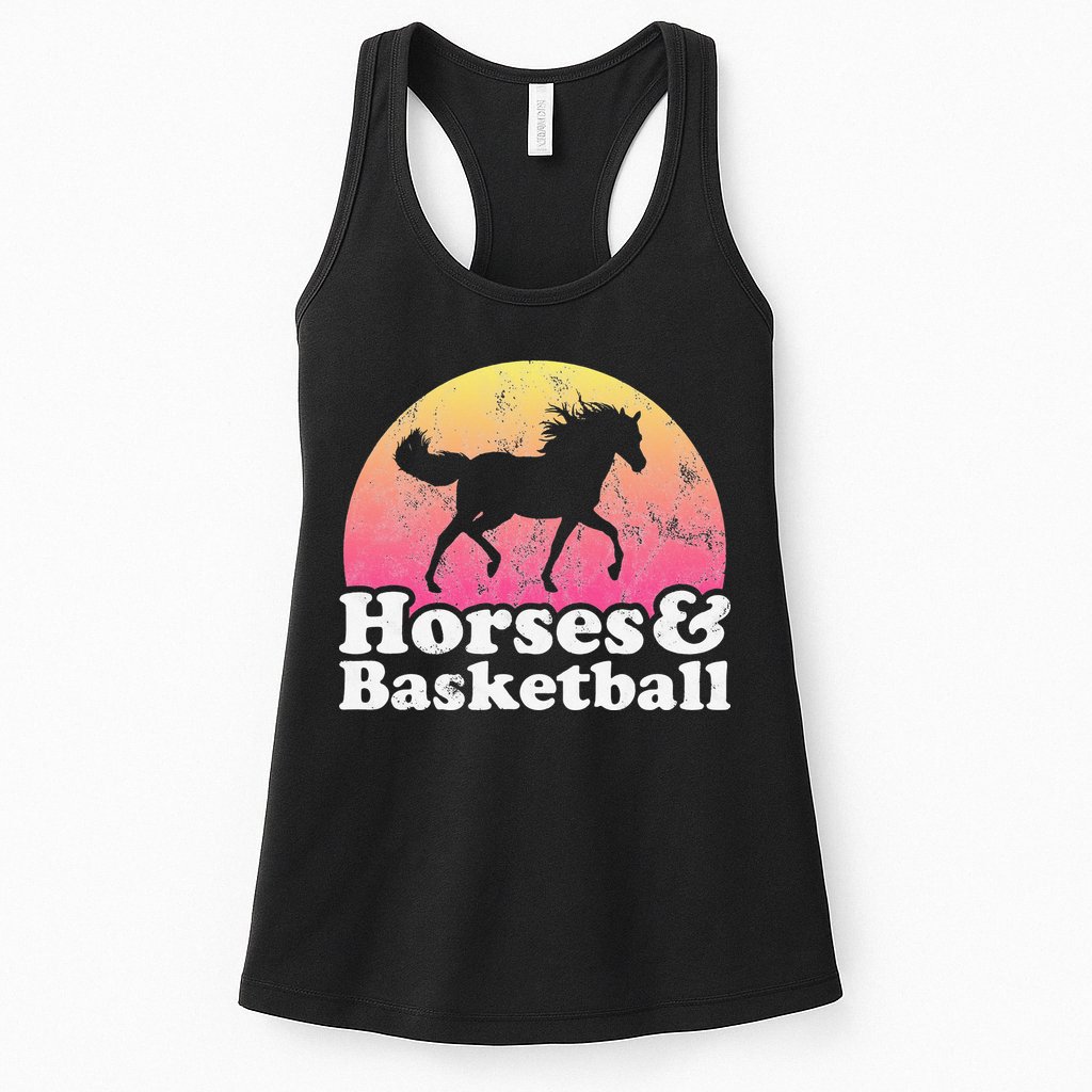 Horse and Basketball  or Horses Womens Tank Top