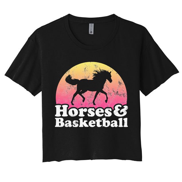 Horse and Basketball  or Horses Crop Top