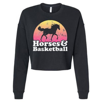 Horse and Basketball  or Horses Cropped Pullover Crew