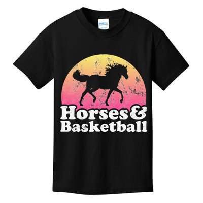 Horse and Basketball  or Horses Kids T-Shirt