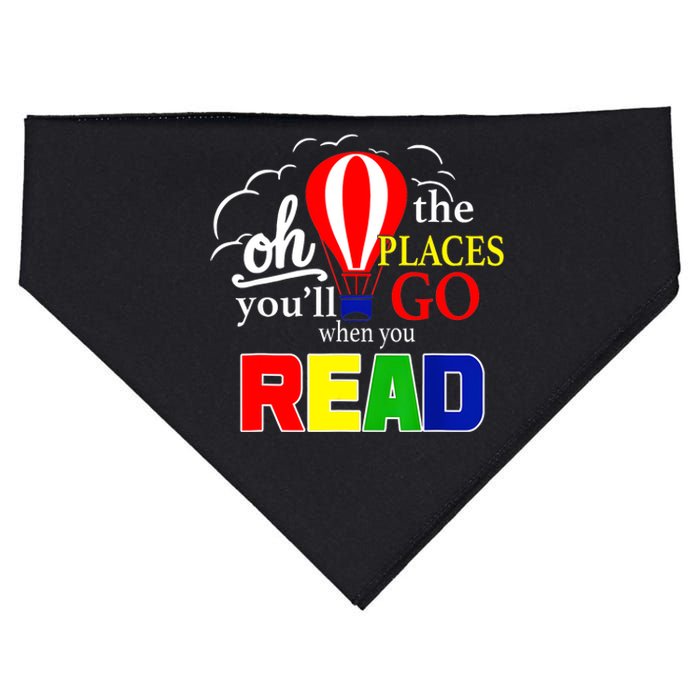 Hot Air Balloon Oh The Places You’Ll Go When You Read USA-Made Doggie Bandana