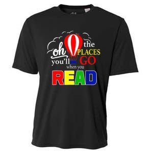 Hot Air Balloon Oh The Places You’Ll Go When You Read Cooling Performance Crew T-Shirt