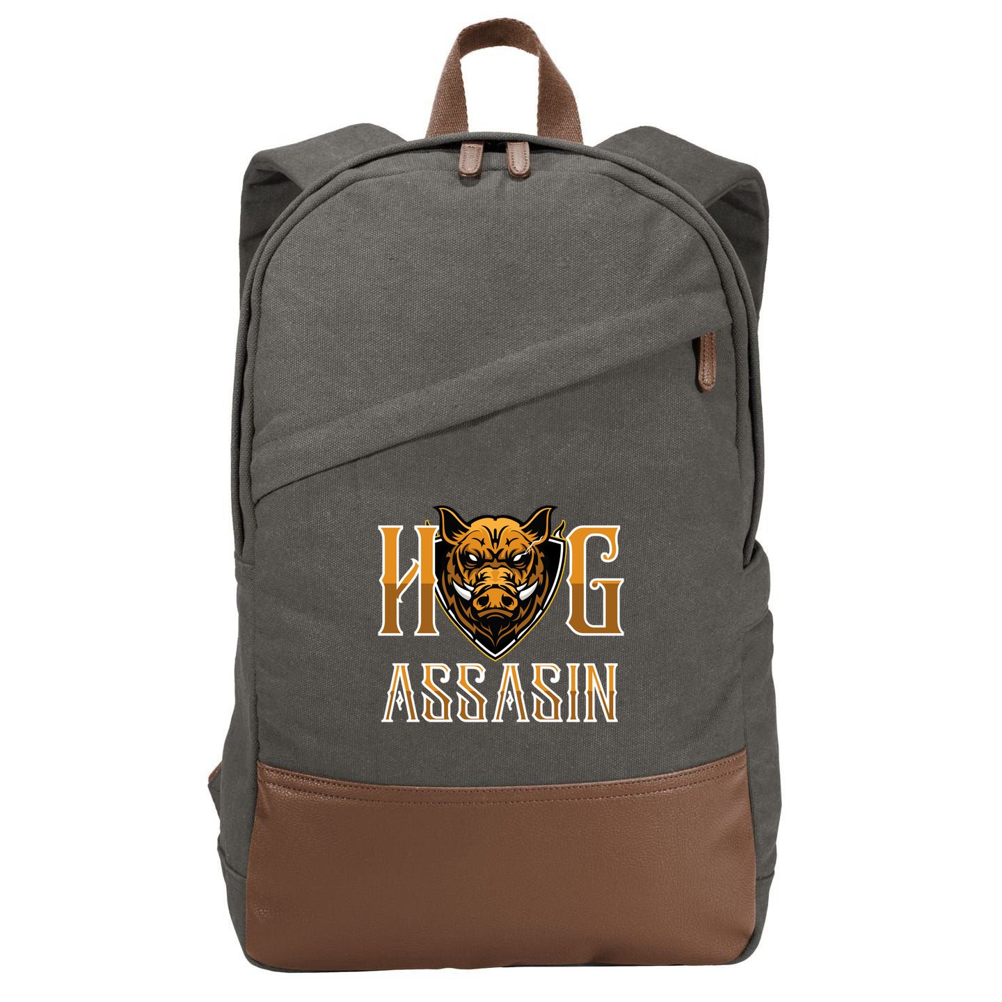 Hog And Boar Assasin Animal Hunter Hog Gift Cotton Canvas Backpack