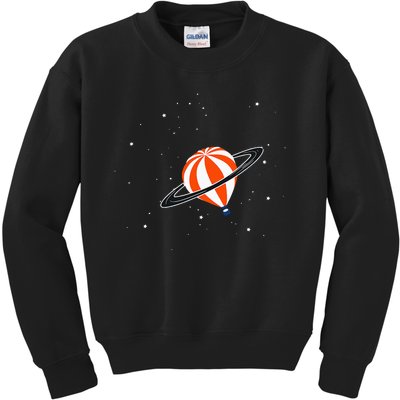 hot air balloon adventure ballooning space Kids Sweatshirt