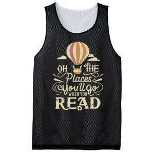 Hot Air Balloon Oh The Places You’Ll Go When You Read Mesh Reversible Basketball Jersey Tank