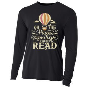 Hot Air Balloon Oh The Places You’Ll Go When You Read Cooling Performance Long Sleeve Crew