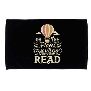 Hot Air Balloon Oh The Places You’Ll Go When You Read Microfiber Hand Towel