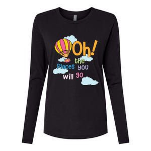 Hot Air Balloon Oh The Places You’Ll Go When You Read Womens Cotton Relaxed Long Sleeve T-Shirt