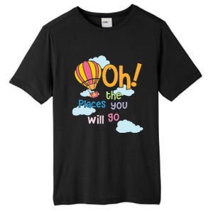 Hot Air Balloon Oh The Places You’Ll Go When You Read Tall Fusion ChromaSoft Performance T-Shirt