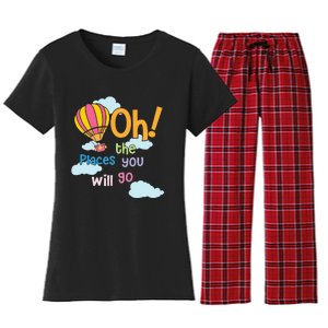 Hot Air Balloon Oh The Places You’Ll Go When You Read Women's Flannel Pajama Set