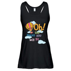 Hot Air Balloon Oh The Places You’Ll Go When You Read Ladies Essential Flowy Tank