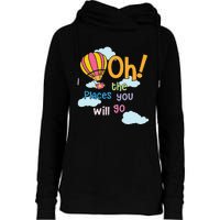 Hot Air Balloon Oh The Places You’Ll Go When You Read Womens Funnel Neck Pullover Hood