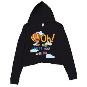 Hot Air Balloon Oh The Places You’Ll Go When You Read Crop Fleece Hoodie