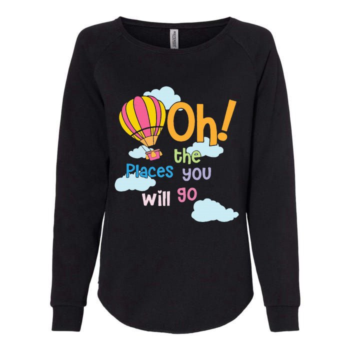 Hot Air Balloon Oh The Places You’Ll Go When You Read Womens California Wash Sweatshirt