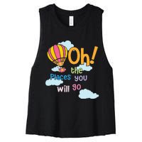 Hot Air Balloon Oh The Places You’Ll Go When You Read Women's Racerback Cropped Tank