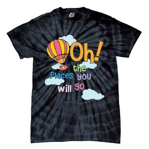 Hot Air Balloon Oh The Places You’Ll Go When You Read Tie-Dye T-Shirt