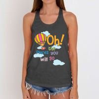 Hot Air Balloon Oh The Places You’Ll Go When You Read Women's Knotted Racerback Tank