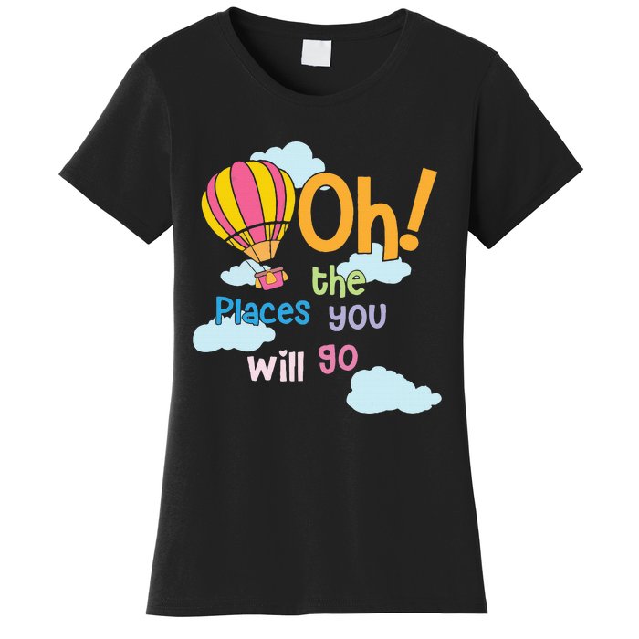 Hot Air Balloon Oh The Places You’Ll Go When You Read Women's T-Shirt