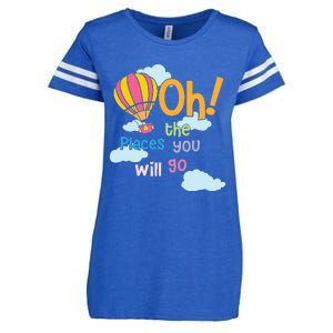 Hot Air Balloon Oh The Places You’Ll Go When You Read Enza Ladies Jersey Football T-Shirt