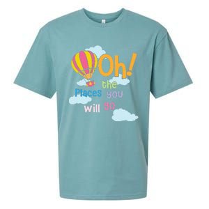 Hot Air Balloon Oh The Places You’Ll Go When You Read Sueded Cloud Jersey T-Shirt