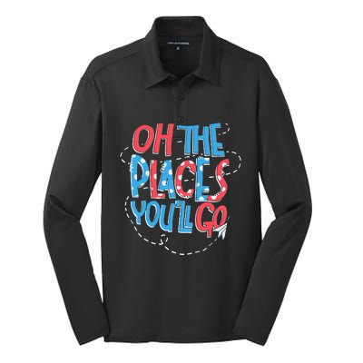 Hot Air Balloon Oh The Places Youll Go When You Read Silk Touch Performance Long Sleeve Polo