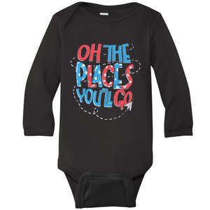 Hot Air Balloon Oh The Places Youll Go When You Read Baby Long Sleeve Bodysuit