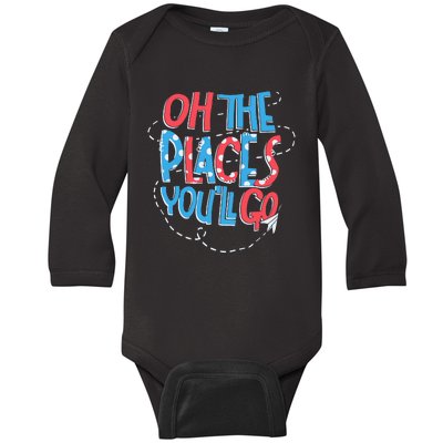 Hot Air Balloon Oh The Places Youll Go When You Read Baby Long Sleeve Bodysuit