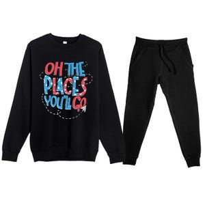 Hot Air Balloon Oh The Places Youll Go When You Read Premium Crewneck Sweatsuit Set