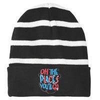 Hot Air Balloon Oh The Places Youll Go When You Read Striped Beanie with Solid Band