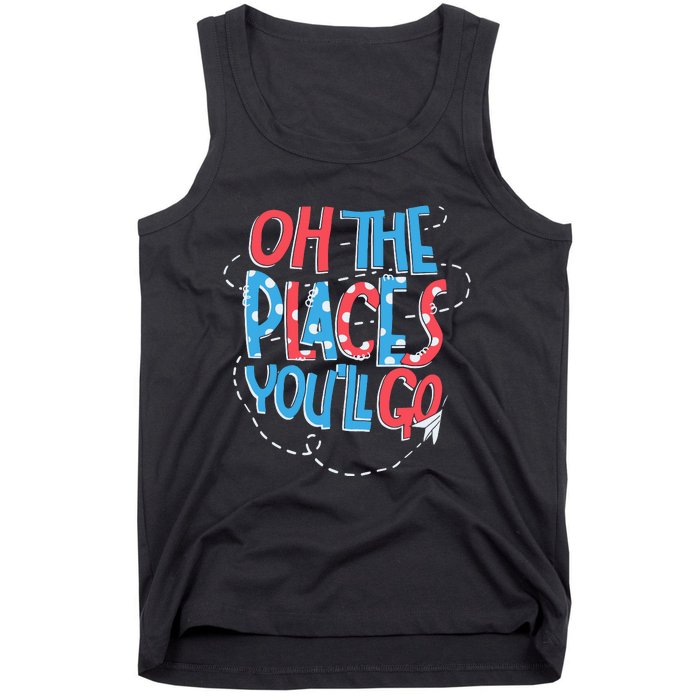 Hot Air Balloon Oh The Places Youll Go When You Read Tank Top