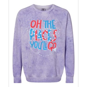 Hot Air Balloon Oh The Places You’Ll Go When You Read Colorblast Crewneck Sweatshirt