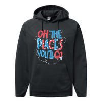 Hot Air Balloon Oh The Places You’Ll Go When You Read Performance Fleece Hoodie