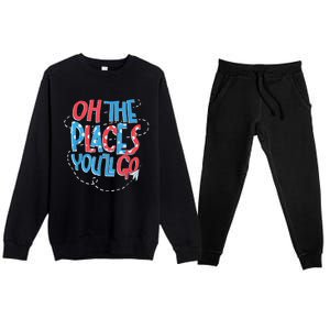 Hot Air Balloon Oh The Places You’Ll Go When You Read Premium Crewneck Sweatsuit Set