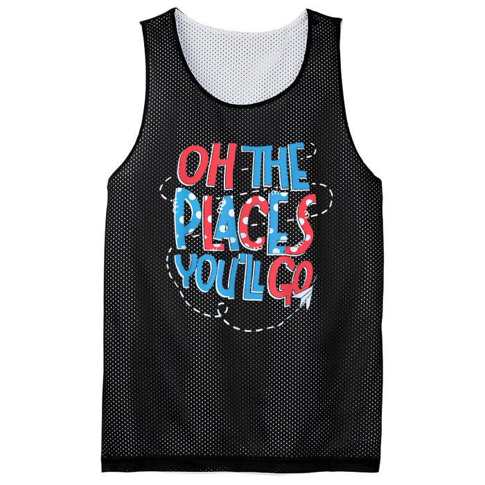 Hot Air Balloon Oh The Places You’Ll Go When You Read Mesh Reversible Basketball Jersey Tank