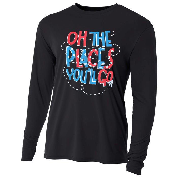 Hot Air Balloon Oh The Places You’Ll Go When You Read Cooling Performance Long Sleeve Crew