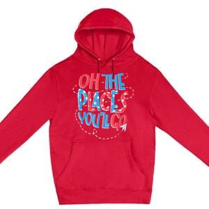 Hot Air Balloon Oh The Places You’Ll Go When You Read Premium Pullover Hoodie