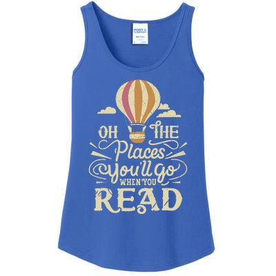 Hot Air Balloon Oh The Places You’Ll Go When You Read Ladies Essential Tank