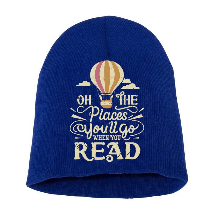 Hot Air Balloon Oh The Places You’Ll Go When You Read Short Acrylic Beanie