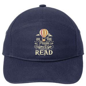 Hot Air Balloon Oh The Places You’Ll Go When You Read 7-Panel Snapback Hat