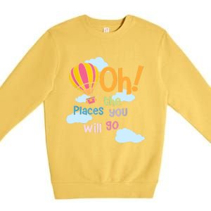 Hot Air Balloon Oh The Places You’Ll Go When You Read Premium Crewneck Sweatshirt