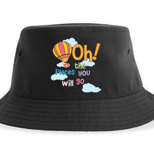 Hot Air Balloon Oh The Places You’Ll Go When You Read Sustainable Bucket Hat