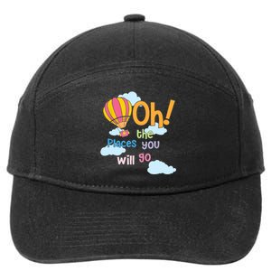 Hot Air Balloon Oh The Places You’Ll Go When You Read 7-Panel Snapback Hat