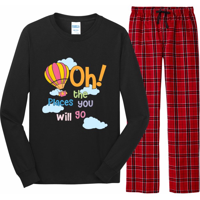 Hot Air Balloon Oh The Places You’Ll Go When You Read Long Sleeve Pajama Set