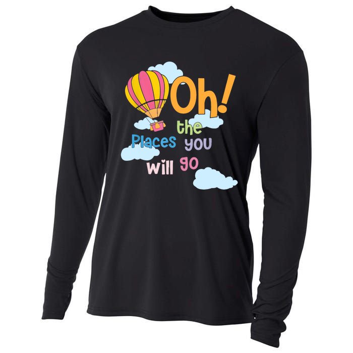 Hot Air Balloon Oh The Places You’Ll Go When You Read Cooling Performance Long Sleeve Crew