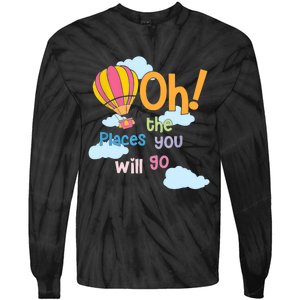 Hot Air Balloon Oh The Places You’Ll Go When You Read Tie-Dye Long Sleeve Shirt