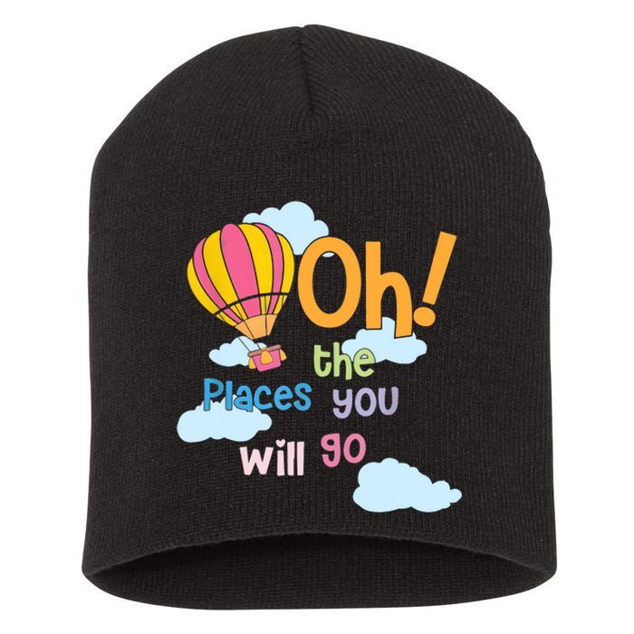 Hot Air Balloon Oh The Places You’Ll Go When You Read Short Acrylic Beanie