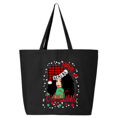 Have A Boujee Christmas Tartan Santa Hat Curly Hair Xmas Gift 25L Jumbo Tote