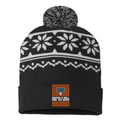 Having A Ball For 100 Days Of School Basketball USA-Made Snowflake Beanie