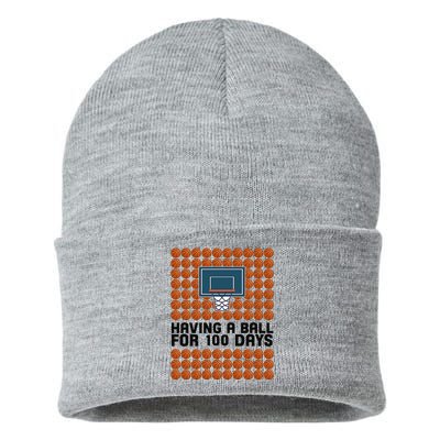 Having A Ball For 100 Days Of School Basketball Sustainable Knit Beanie